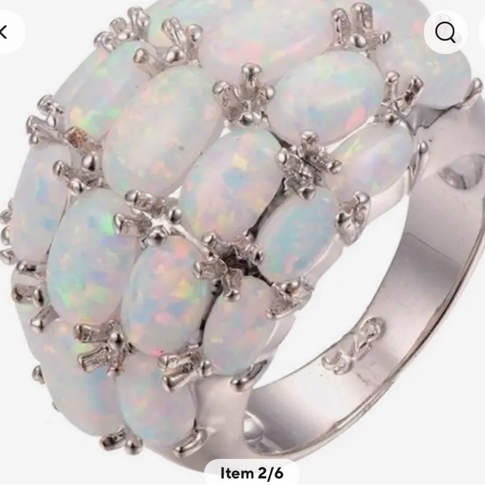 NEW silver plated fire opal statement ring - Picture 2 of 13